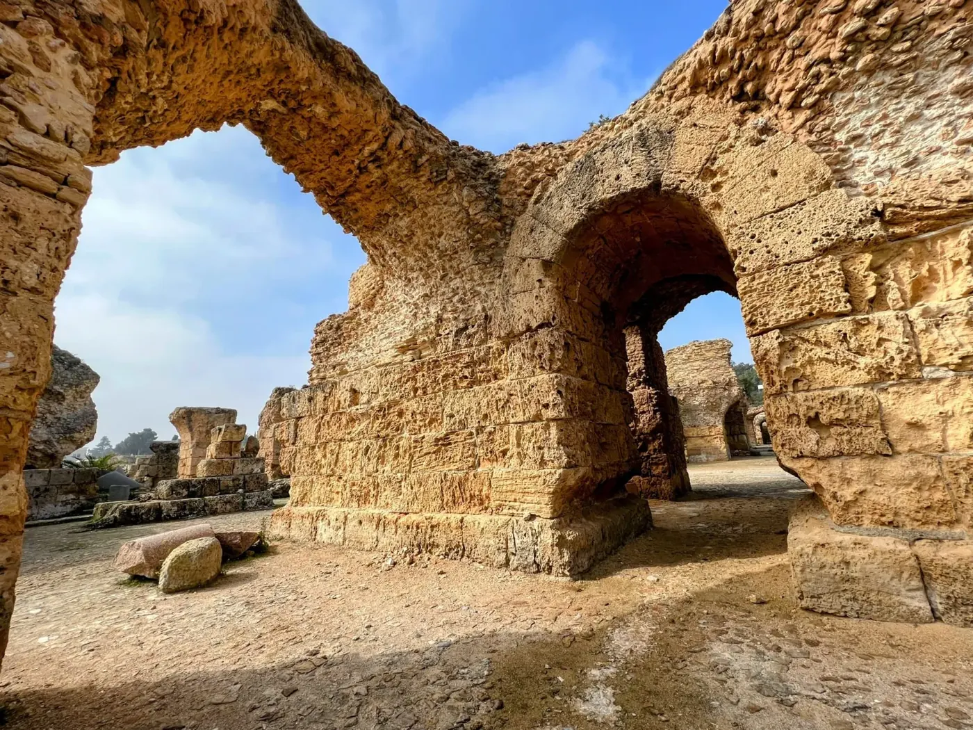 The great arch of the Antonine Baths standing at Carthage