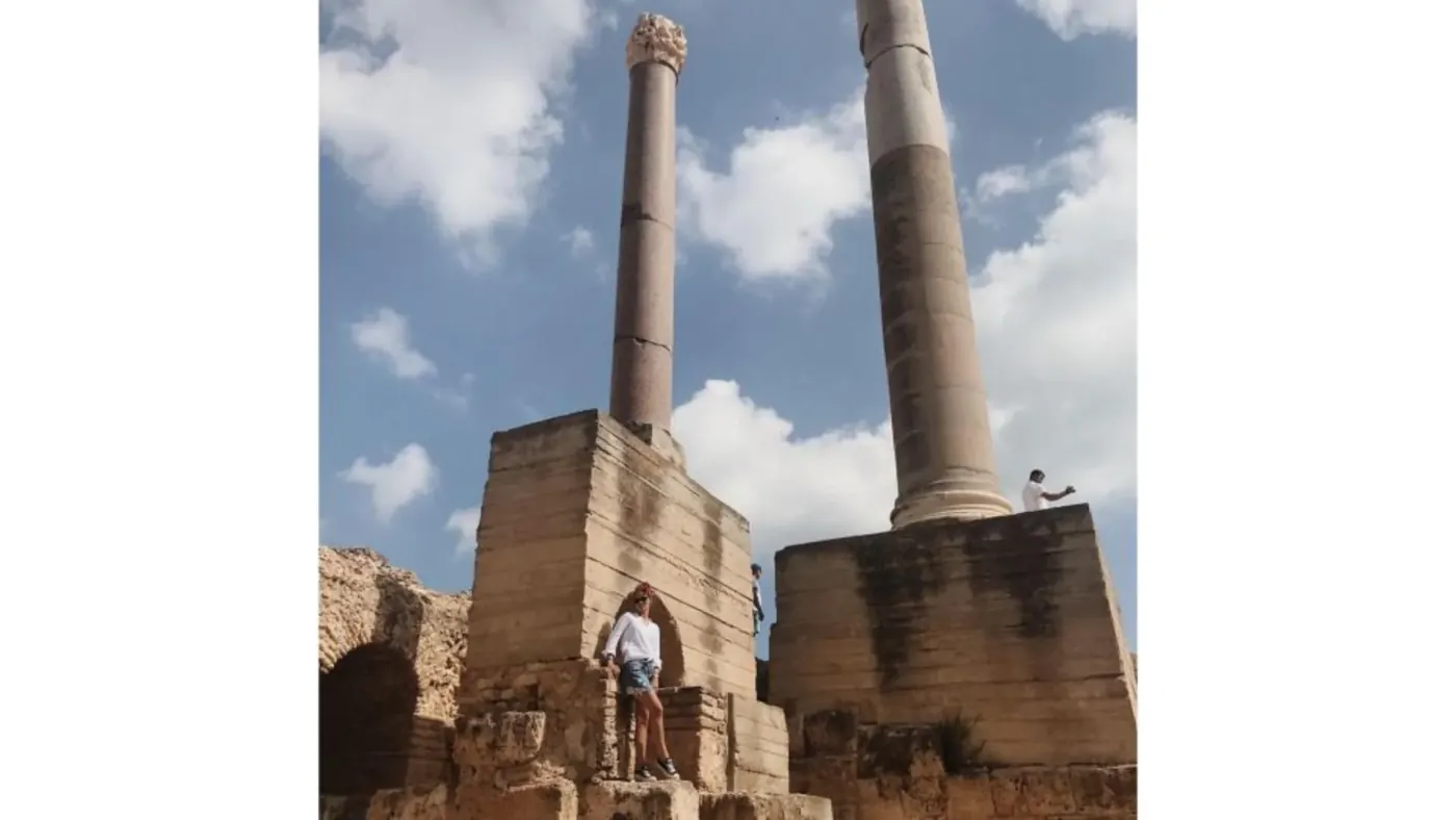 Surviving columns of the Antonine Baths on the Carthage shoreline